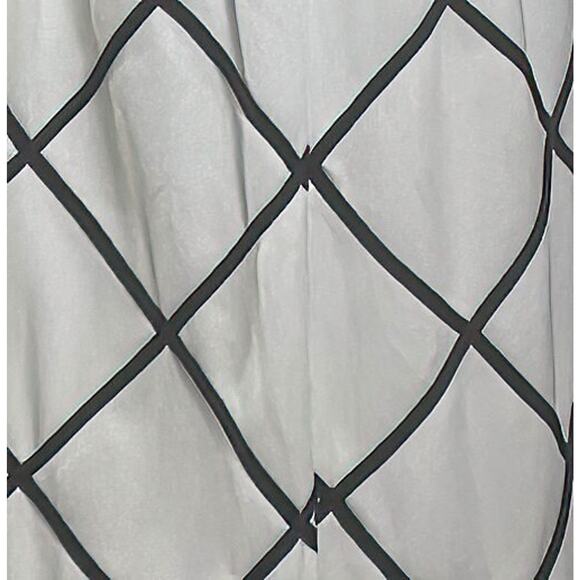 1970s Black & White Diamond Pattern Sleeveless Maxi Hostess Patio Dress Gown - Picture 6 of 7